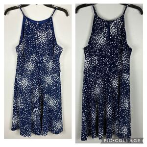 Fortune + Ivy Dress Blue A-Line Stretch Sundress Bohemian Gypsy Women's Sz M NEW